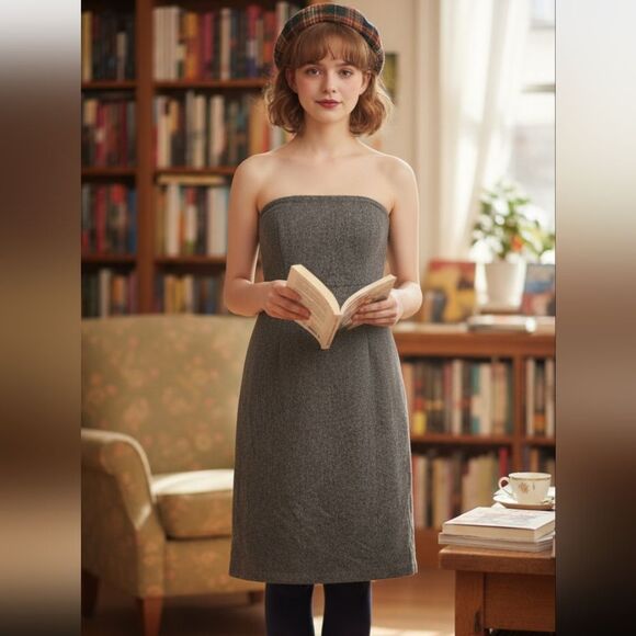 GAP Dresses & Skirts - Gap gray strapless Twee Preppy  dress 8